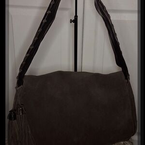 Chic Tan Hobo Bag with Tassel Detail